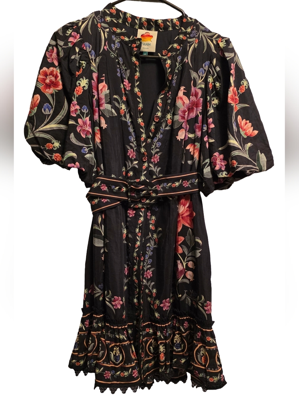 Farm Rio Floral Cotton Button Dress - Picture 1 of 12